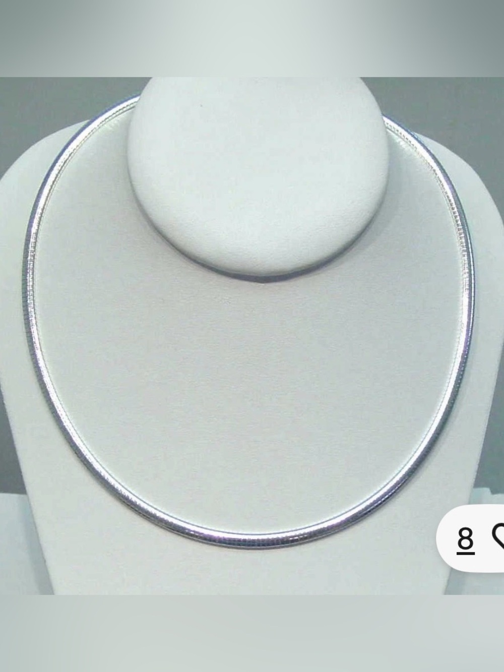 Sterling Silver Flat Italian Omega chain. 1 Necklace 4mm, 18 inch long